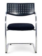 Vitra Visavis vergaderstoel, zwart-chrome, Huis en Inrichting, Stoelen, Ophalen of Verzenden, Nieuw, Zwart