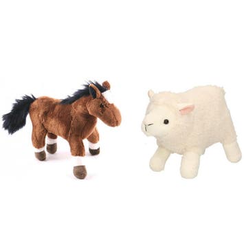 Pluche boerderijdieren knuffel - schaap/lammetje - paard, Verzenden, Nieuw