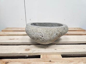 Riviersteen waskom 38 x 32 x 15 cm, Ophalen of Verzenden, Nieuw, Steen, Bad