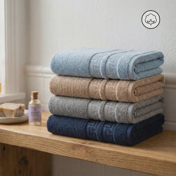 Set van 4 Luxe Katoenen Badhanddoeken 50x100 cm - Zacht, Abs, Huis en Inrichting, Badkamer | Badtextiel en Accessoires, Verzenden