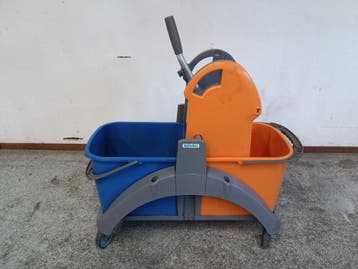 Roveq Schoonmaakwagen met 2 emmers en dweilpers - B35 x D76