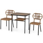 LIVSK 3-delige Tuinset - Stapelbare Rieten Stoelen met Ergon, Verzenden, Nieuw