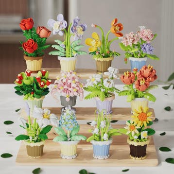 Bouwstenen Bloemen in Pot - Creatieve Mini Bloemenboeketten, Verzenden, Nieuw