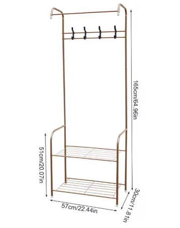 Metalen Kledingrek met Schoenenrek – Kapstok met Haken 57×30, Verzenden, Nieuw