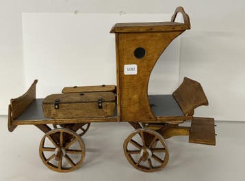 Gedetailleerd houten miniatuur vrachtwagen, Nieuw