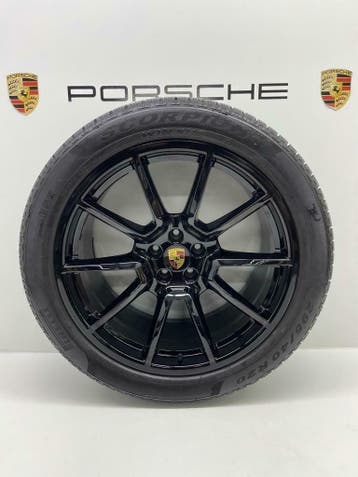 Porsche Macan ORIGINELE 20Sportdesign Uni zwart winterset, Ophalen, Gebruikt, 295 mm, Banden en Velgen
