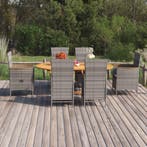vidaXL 7-delige Tuinset poly rattan grijs, Verzenden, Nieuw, 6 zitplaatsen, Tuinset