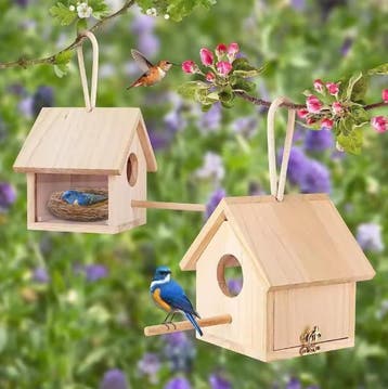 Houten Vogelhuis voor Buiten – Nestkastje voor Tuin, Dieren en Toebehoren