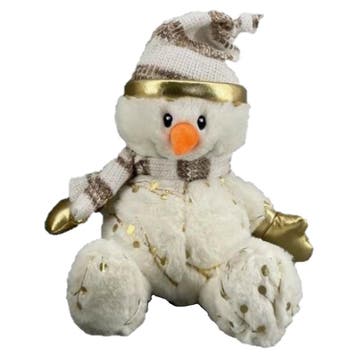 Pluche sneeuwpop knuffel - muts en sjaal - 23 cm, Verzenden, Nieuw
