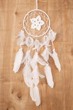 Dromenvanger Bloem Wit Dreamcatcher Veren Macramé Bohemian I, Ophalen of Verzenden, Nieuw, Feestartikel, Carnaval