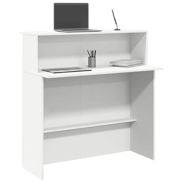 vidaXL Receptiebalie wit 100x50x103,5 cm bewerkt hout, Verzenden, Nieuw