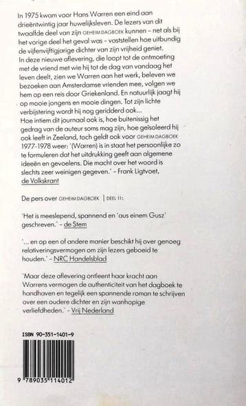 Geheim dagboek - deel 12: 1977-1978 / Geheim dagboek Hans, Verzenden, Zo goed als nieuw, H. Warren
