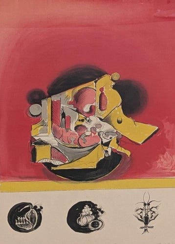 Graham Sutherland (1903-1980) - Composizione rossa, Antiek en Kunst