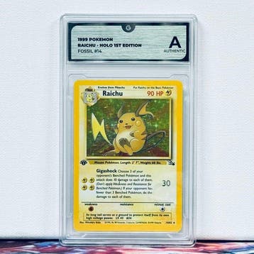 Pokémon Graded card - AUTHENTIC RAICHU - HOLO #14 1999, Nieuw