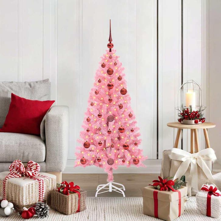 vidaXL Kerstboom Roze 120 cm PVC, Diversen, Kerst, Nieuw, Verzenden