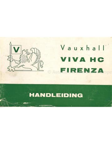 1973 VAUXHALL VIVA HC | FIRENZA INSTRUCTIEBOEKJE NEDERLANDS