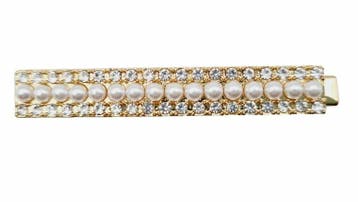 Haarspeld Duckklem 6cm – Recht – Parel & Strass Steentjes –, Nieuw