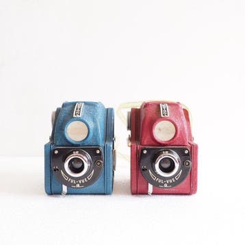 ENSIGN 2 ful vue cameras Red & Blue Analoge camera, Nieuw