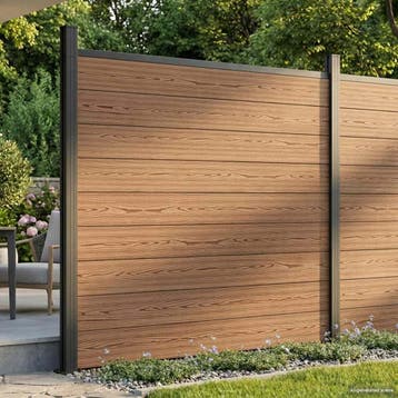 vidaXL Hekpaneel WPC en Aluminium Bruin, Verzenden, Nieuw