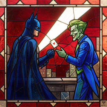 MEDSAN - Stained Glass Batman & Joker ()