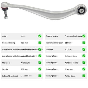 Draagarm BMW 5 Serie 525 d xDrive (F10) Van 2011-09 tot 2016, Auto-onderdelen, Ophanging en Onderstel, Verzenden, Nieuw, BMW