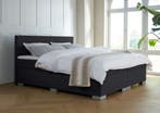 ACTIE! Boxspring Andorra 180 200 Zwart, Verzenden, Zwart, 180 cm, 200 cm