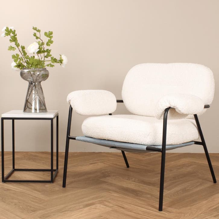 Amy fauteuil - ivoor, Huis en Inrichting, Stoelen, Nieuw, Ophalen of Verzenden