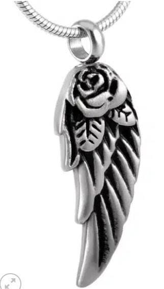 Assieraad, ashanger zilver/zwart vleugel veer, Nieuw, Zilver, Overige materialen, Kruis of Symbool