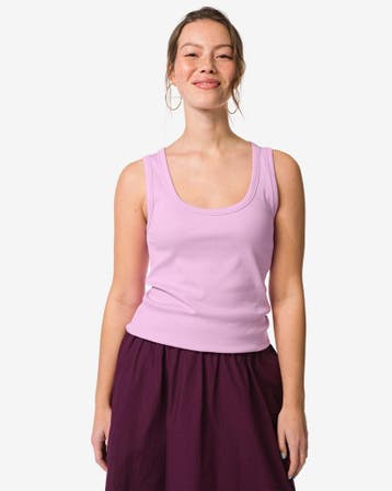 HEMA Damessinglet Anouk rib lila, Verzenden, Nieuw