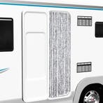 vidaXL Vliegengordijn 56x200 cm chenille wit en grijs, Verzenden, Nieuw, Grijs