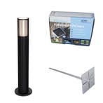 Buiten paaltje zwart met grondpin en kabelmof 50cm IP44 -, Verzenden, Nieuw, Aluminium