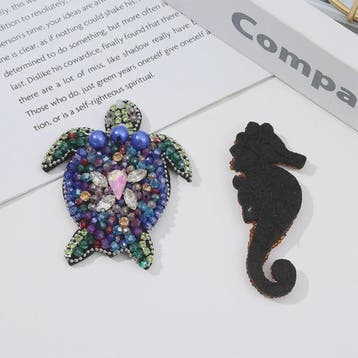 Handgemaakte Kralen Patches Zee Dieren - DIY Naaiaccessoires