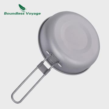 Lichtgewicht Titanium Koekenpan met Opvouwbaar Handvat - Ide, Verzenden, Nieuw