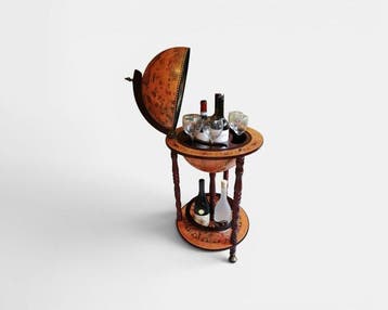 Globe bar - Hout - Globe Bar 90 x 44 cm, Antiek en Kunst