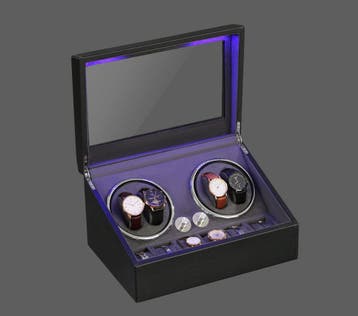 Watchwinder - Horloge doos - Horloge winder - Zwart - Olvy •, Sieraden, Tassen en Uiterlijk, Horloges | Heren, Verzenden, Zo goed als nieuw