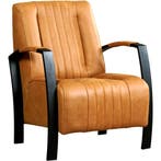 Cognac leren fauteuil, Huis en Inrichting, Fauteuils, Ophalen of Verzenden, Nieuw, Leer