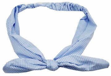 Haarband Knoop 6cm – Strikje met IJzerdraad – Ruitprint –, Nieuw