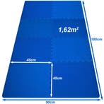 Vloerbescherming - Puzzelmat 32-delig Blauw afmeting 180x..., Hobby en Vrije tijd, Verzenden, Nieuw