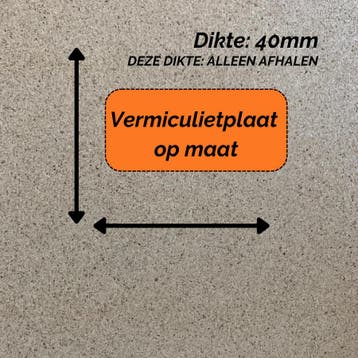 vermiculietplaat op maat (dikte 40mm), Ophalen of Verzenden, Nieuw, Hout, Vrijstaand