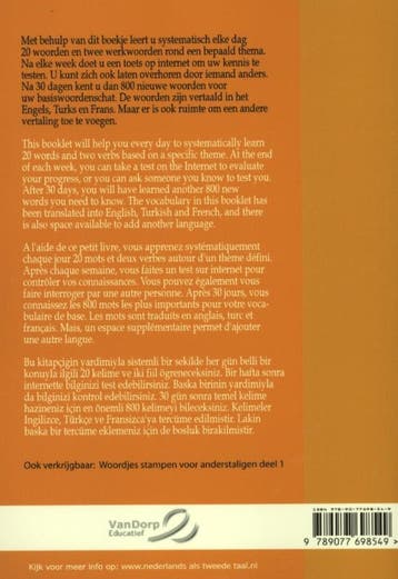 Woordjes stampen voor anderstaligen / 2 / NT2-Hulpboekjes, Verzenden, Zo goed als nieuw, Anneke Koorn