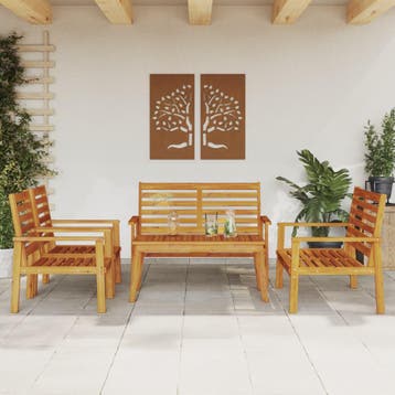 vidaXL 5-delige Loungeset massief acaciahout, Verzenden, Nieuw, Hardhout, Loungeset
