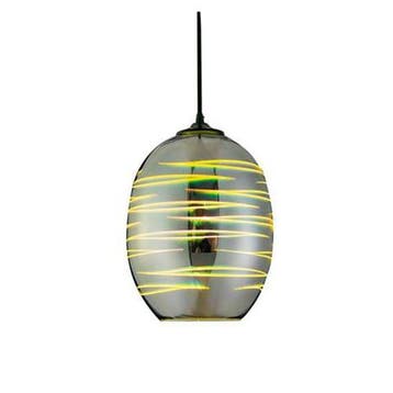 LED Hanglamp 3D - Ovaal - Chroom Glas, Huis en Inrichting, Lampen | Hanglampen, Ophalen of Verzenden, Nieuw, Glas