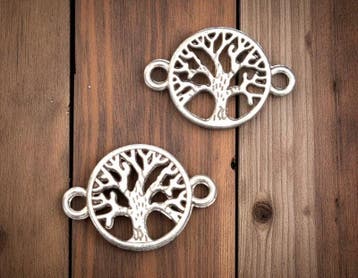 2 x Metalen connector – Tree of Life – 23 x 15 mm – an, Ophalen of Verzenden, Nieuw, Tussenstuk of Tussenkraal