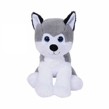 Sandy Husky knuffel - pluche - grijs/wit - 23 cm, Verzenden, Nieuw