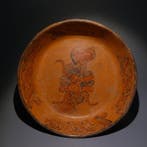 Maya, Terracotta Vaas met glyphen. Ø 24 cm. 600–900 na