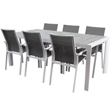 New Valley New Delhi dining tuinset 220x100x74,5 cm 7 delig, Ophalen of Verzenden, Nieuw