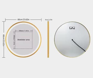 Ronde LED Badkamerspiegel Goud met Anticondens 60/80 cm, Huis en Inrichting, Verzenden, Nieuw