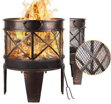 Antieke Roestlook Vuurkorf 58x45cm met Vonkbescherming BBQ, Verzenden, Nieuw