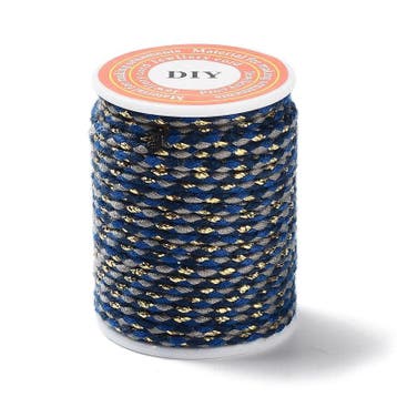 1 rol Metallic gevlochten koord – katoen/polyester mix –, Ophalen of Verzenden