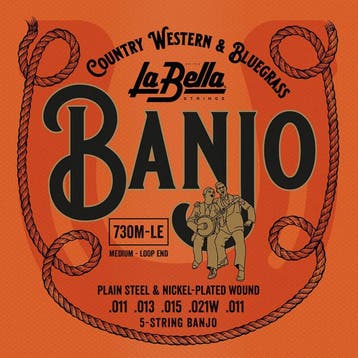 La Bella L-730M-LE snaren set 5-snaar banjo, silver plated, Ophalen of Verzenden, Nieuw